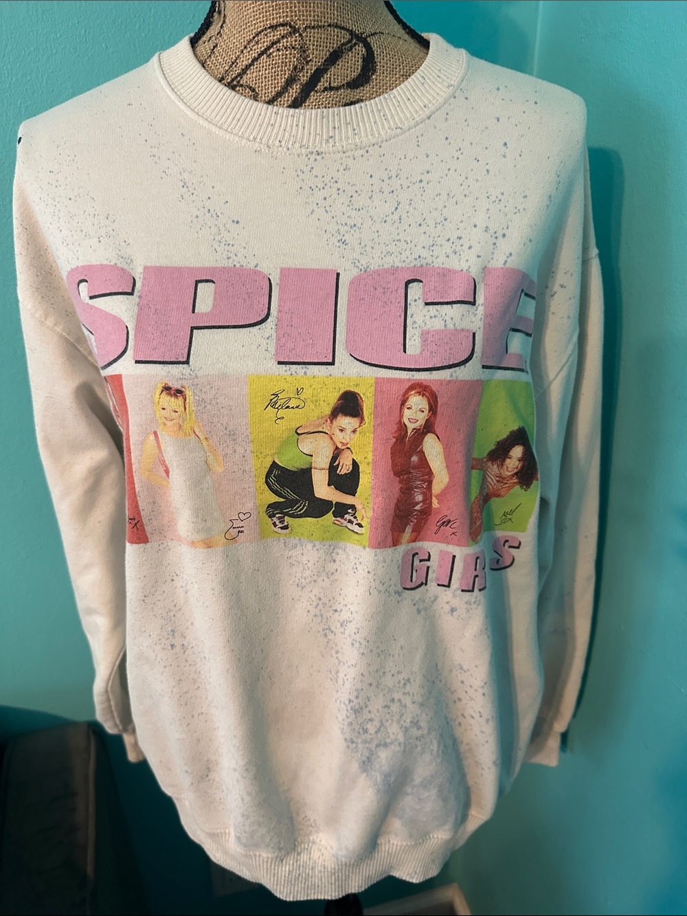 Spice Girls Hollister Paint Splatter Pullover Graphic Sweater S